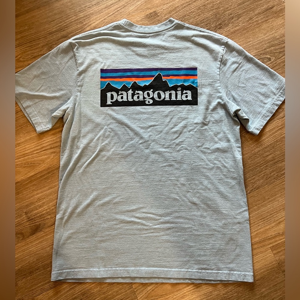 Patagonia Tee Shirt Unisex Baby Blue!